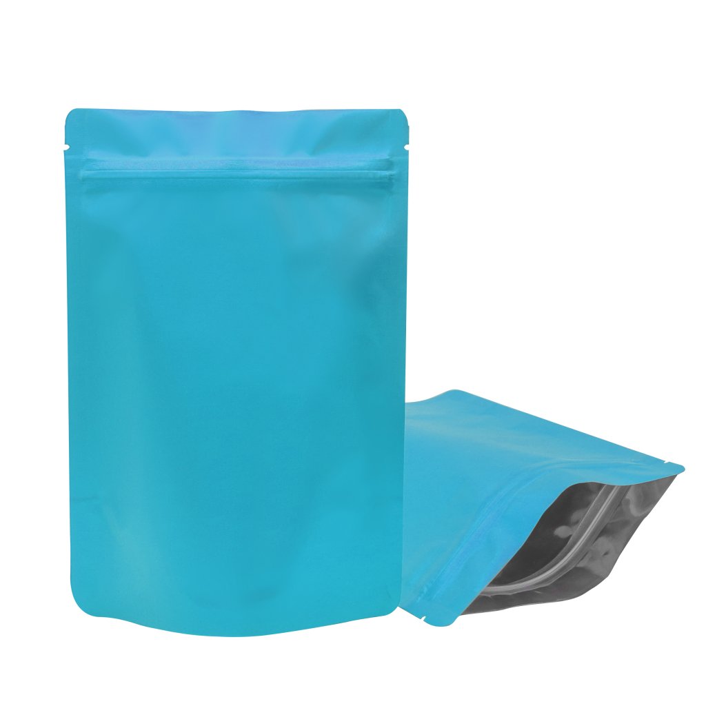 Stand Up Zip Lock Pouch Aluminium Light Blue Matte Pcs Malaysia